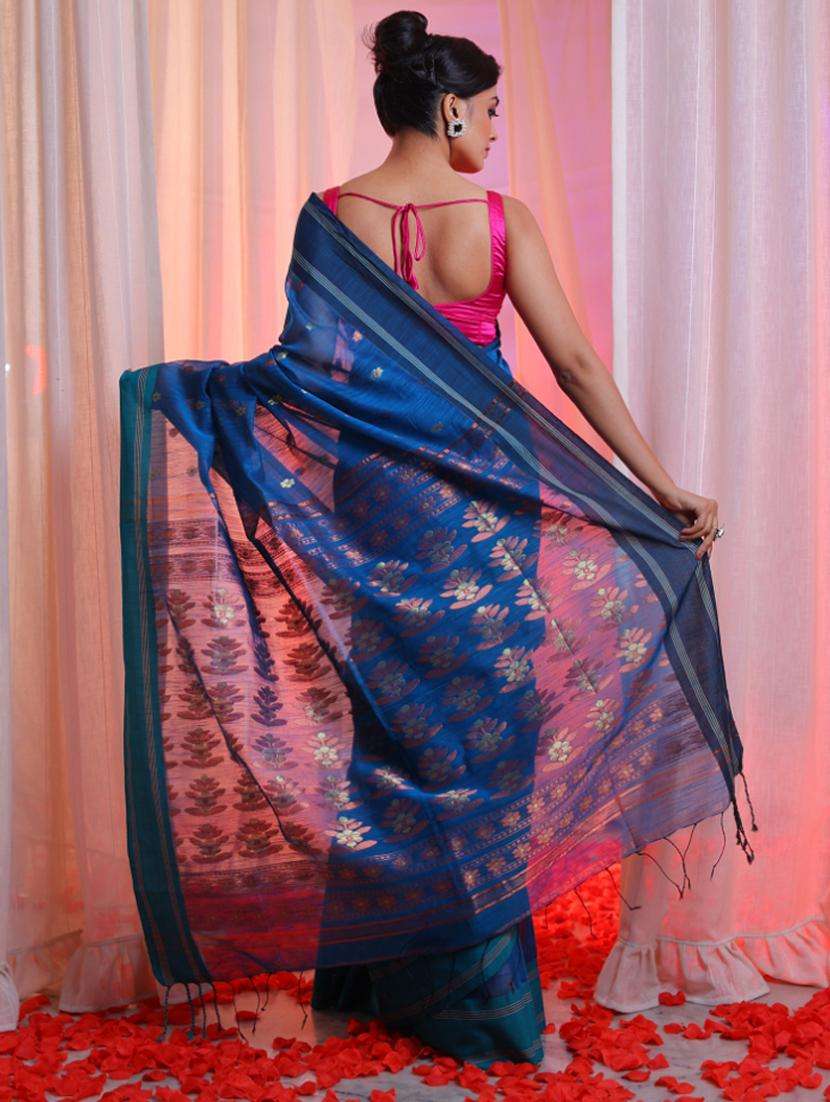 women self design handloom saree with blouse - 22043400 -  Standard Image - 2