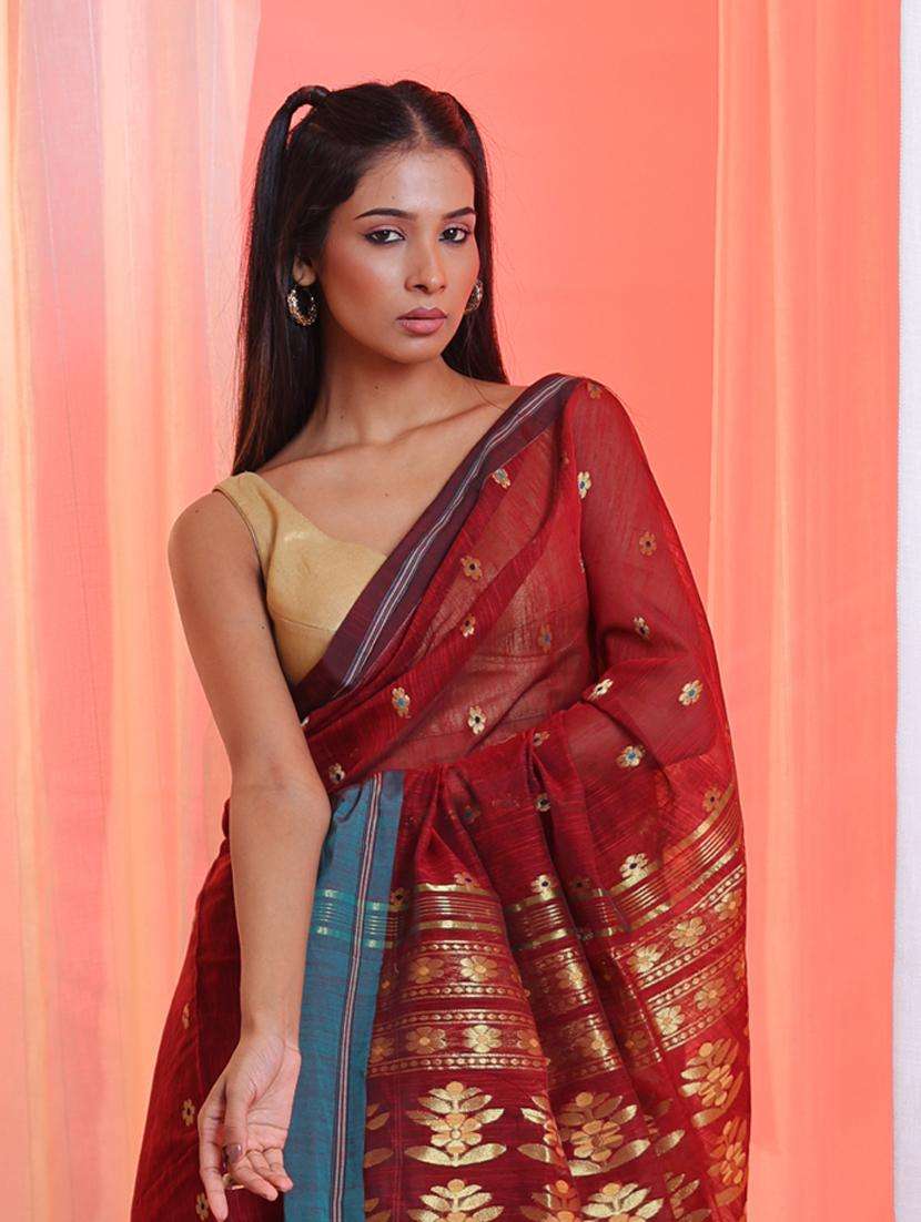 women self design handloom saree with blouse - 22043401 -  Standard Image - 2