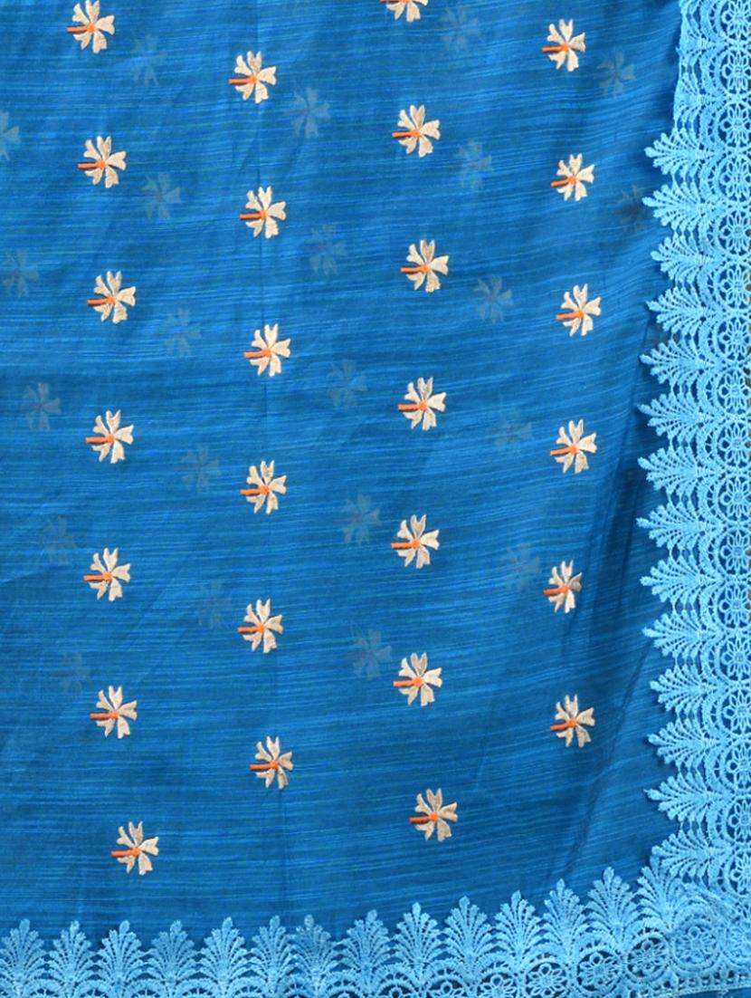 women solid with work bordered saree with blouse - 22043443 -  Standard Image - 2