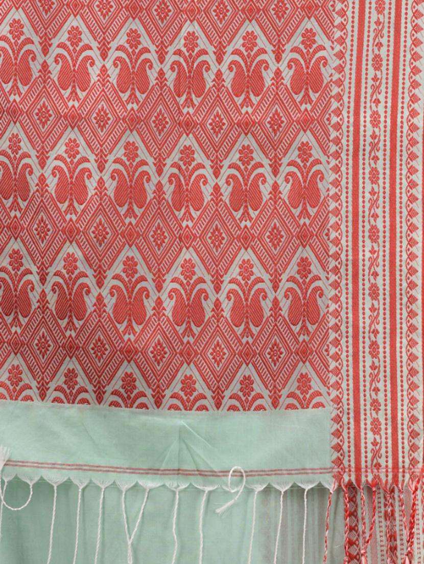 green cotton chettinad saree with blouse - 22043449 -  Standard Image - 2