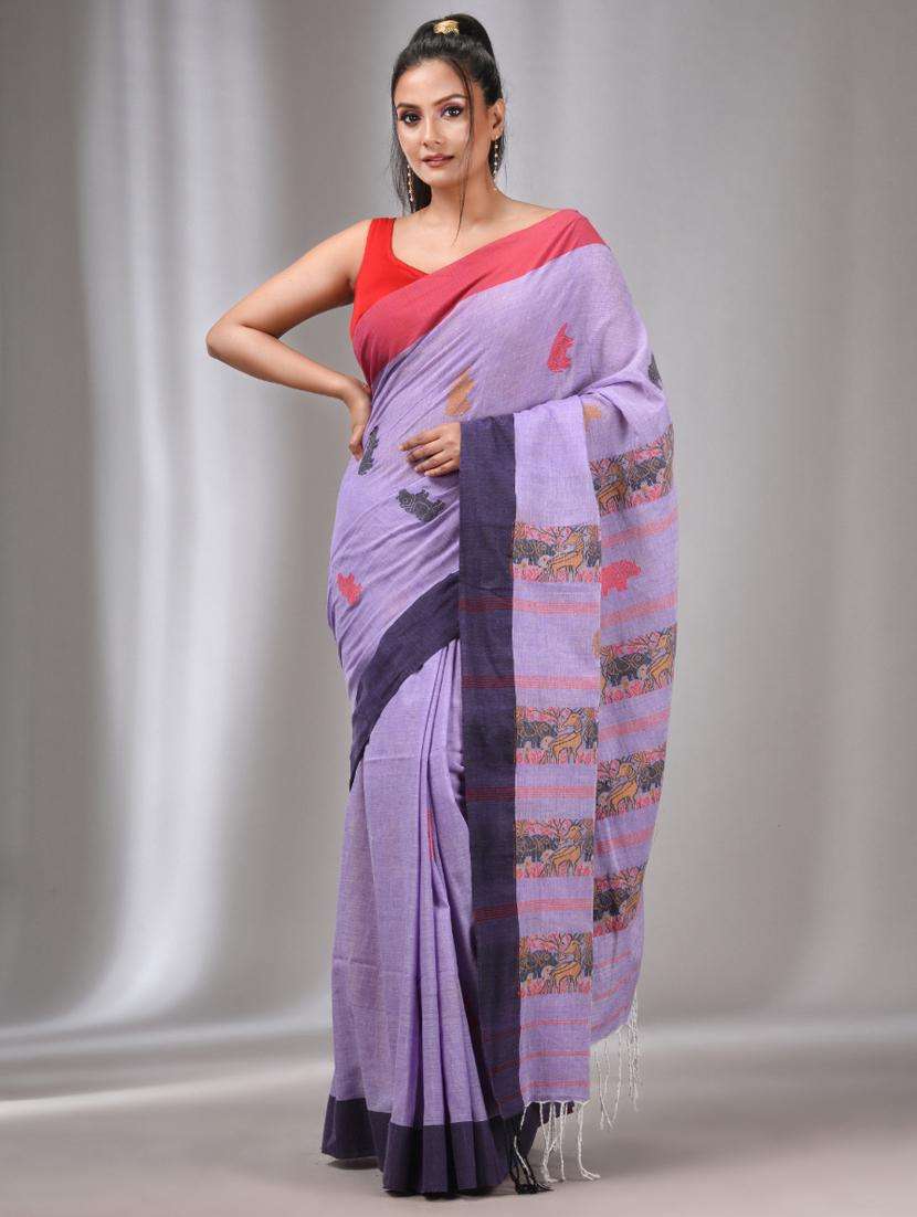 women self design handloom saree with blouse - 22043465 - Zoom Image - 0