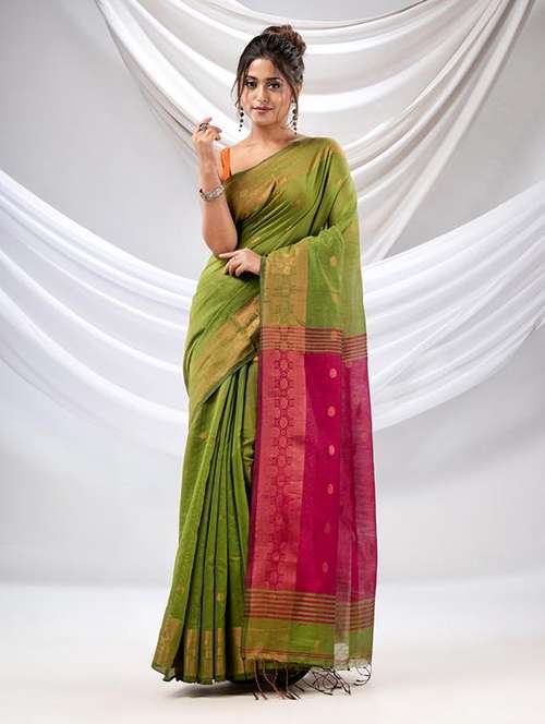 women self design tant saree with blouse - 22043552 - Standard Image - 0