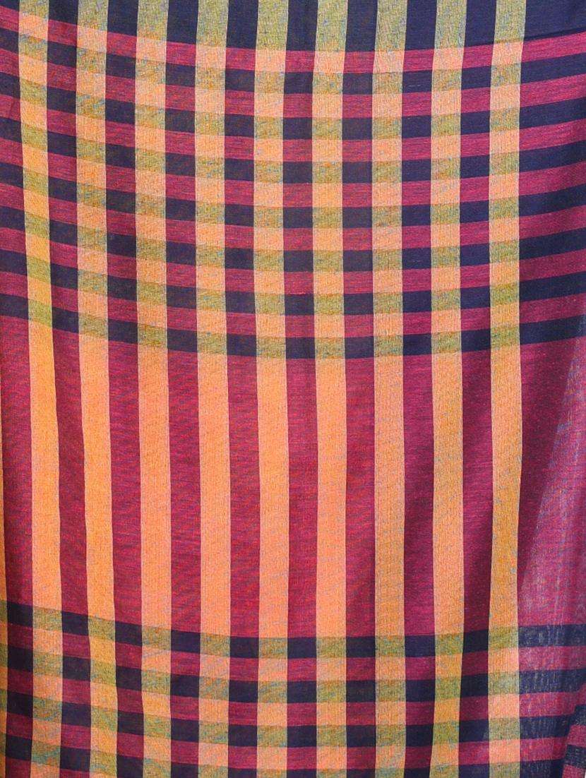 women striped handloom saree with blouse - 22043647 -  Standard Image - 2