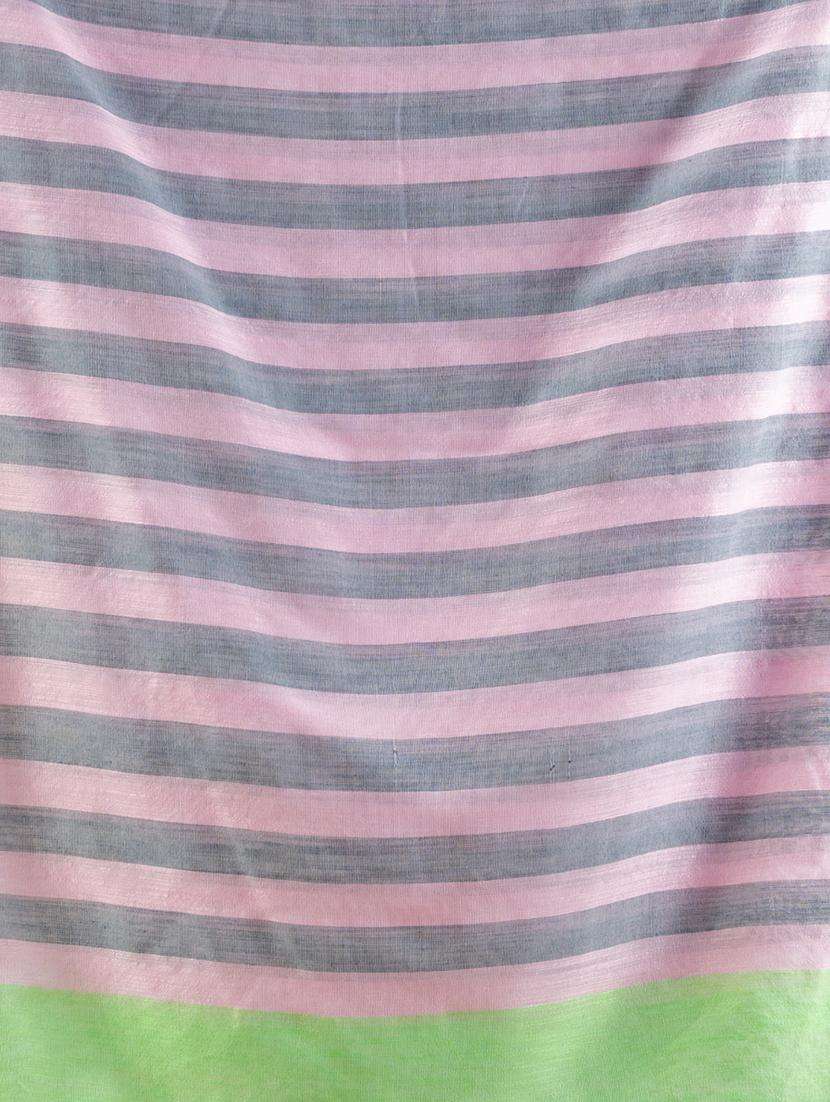 women striped handloom saree with blouse - 22043722 - Standard Image - 2