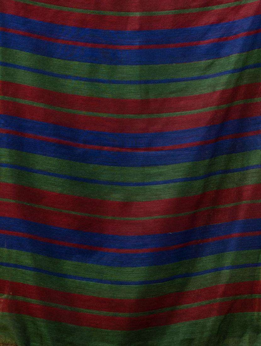 women striped handloom saree with blouse - 22043740 -  Standard Image - 2