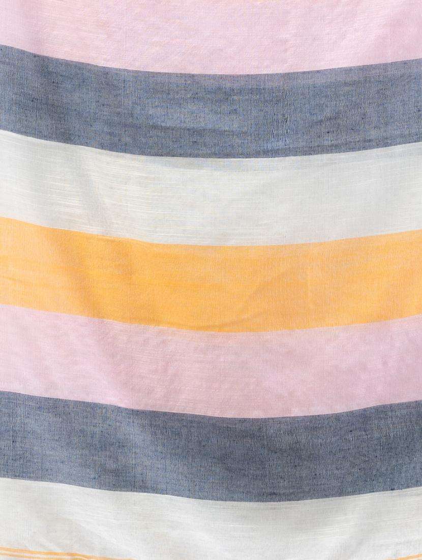 women striped handloom saree with blouse - 22043766 -  Standard Image - 2