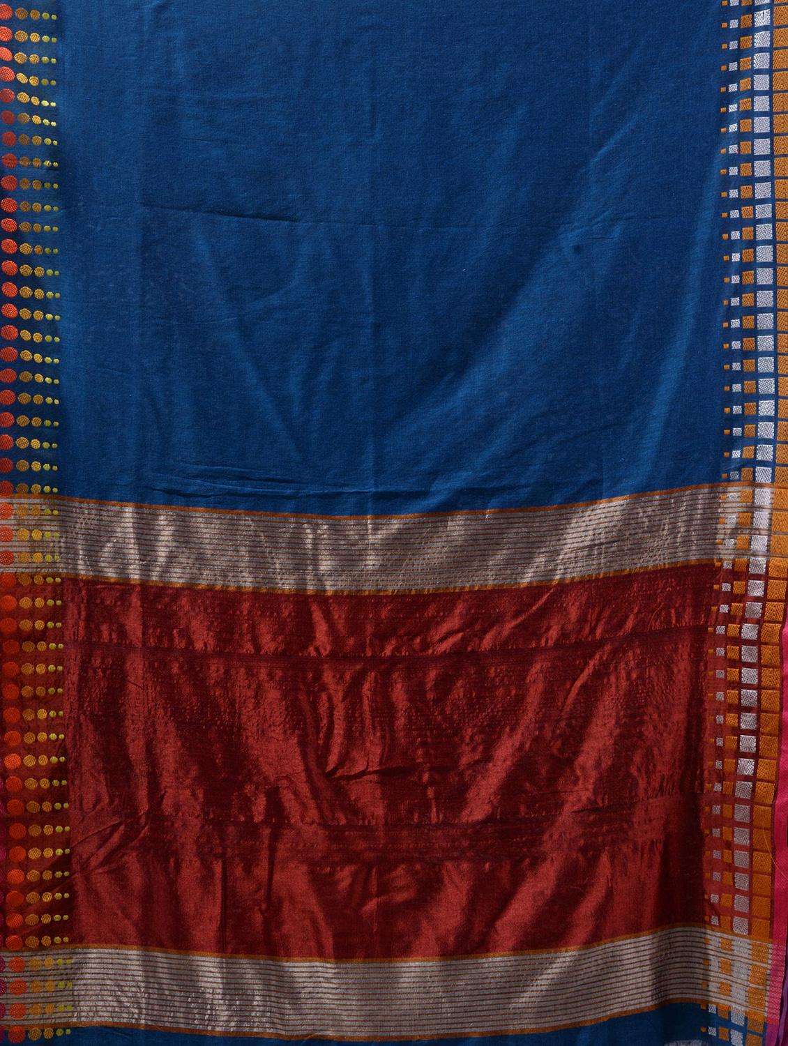 women blue handloom saree with blouse - 22043795 -  Standard Image - 2