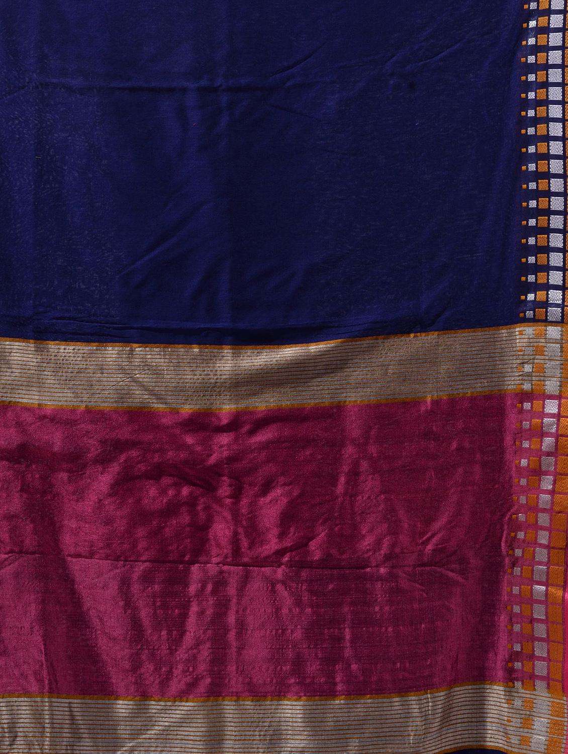 women blue handloom saree with blouse - 22043796 -  Standard Image - 2