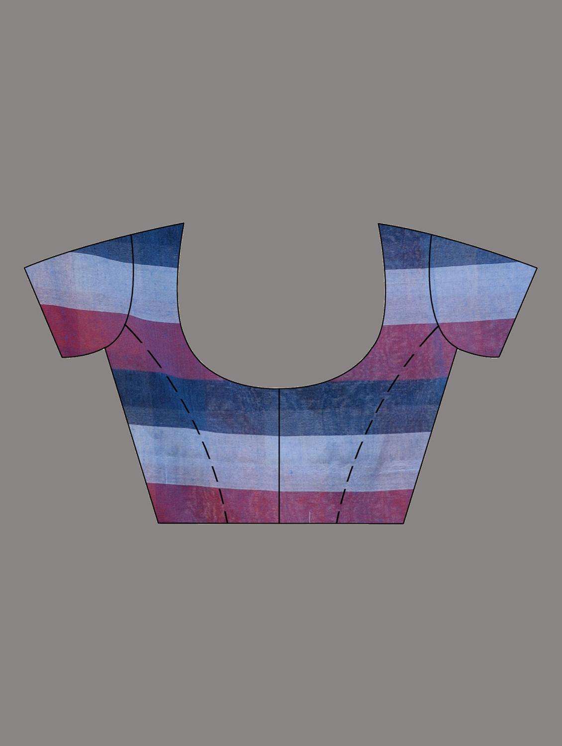 women striped handloom saree with blouse - 22043800 -  Standard Image - 2