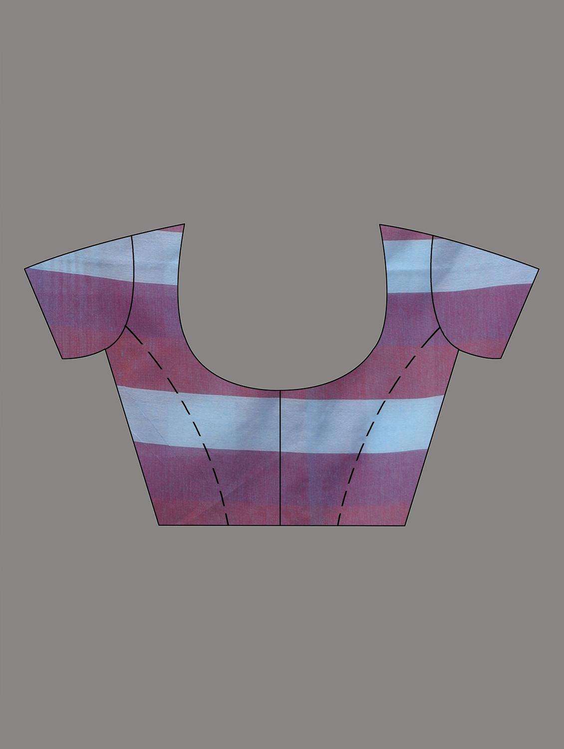 women striped handloom saree with blouse - 22043806 -  Standard Image - 2