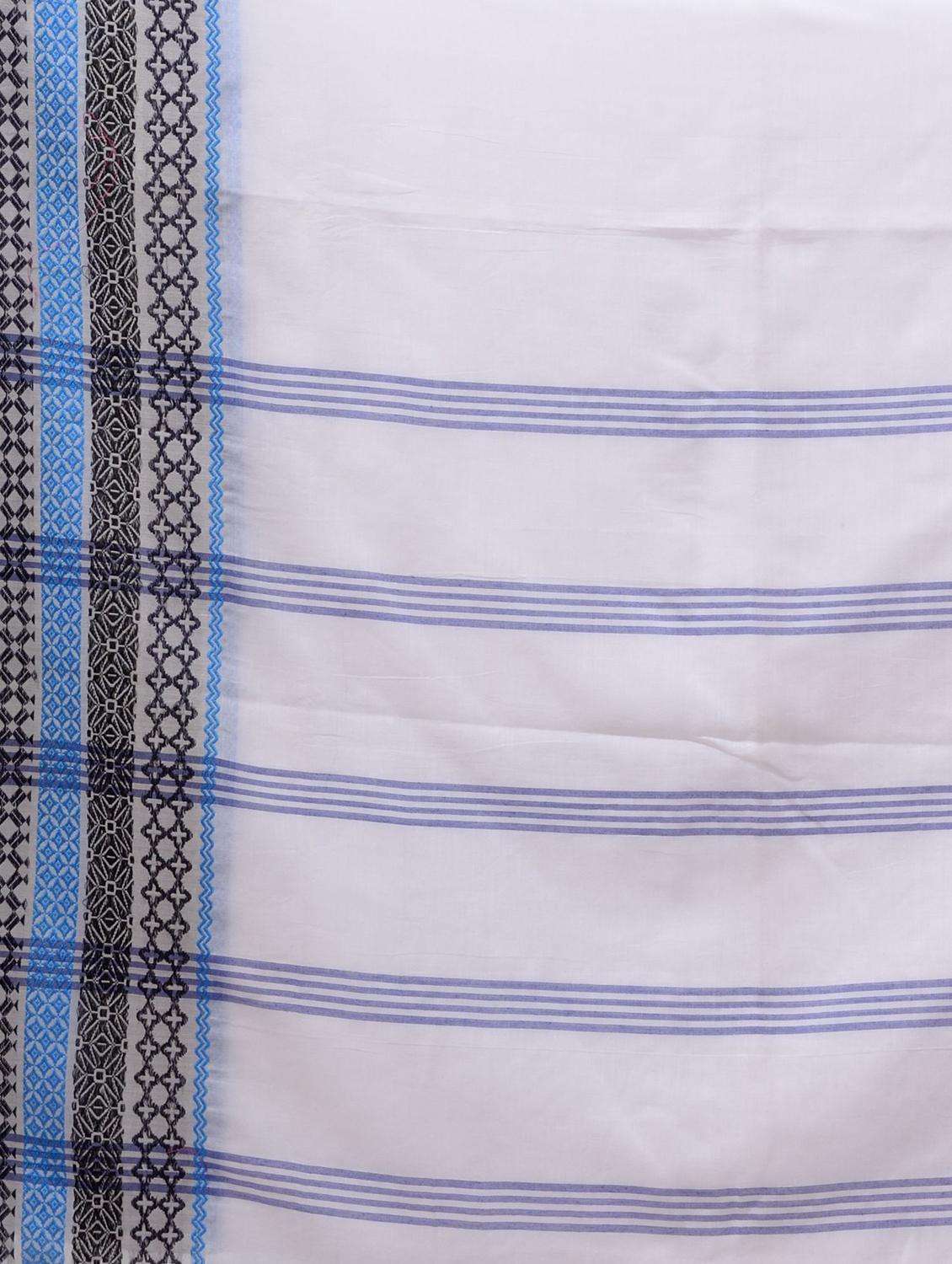 women solid with bordered handloom saree with blouse - 22043832 - Standard Image - 2