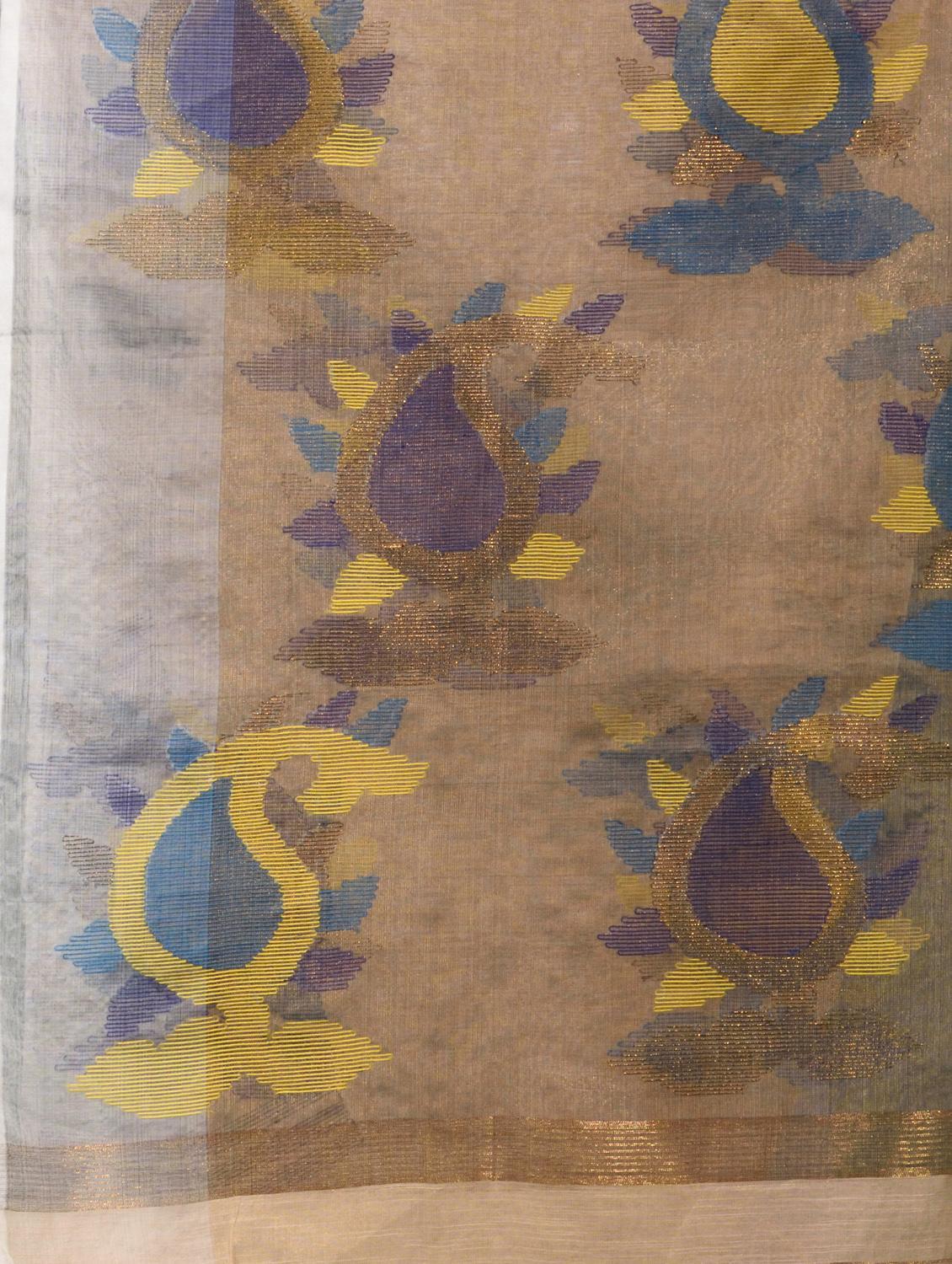women solid handloom saree with blouse - 22043842 - Standard Image - 2