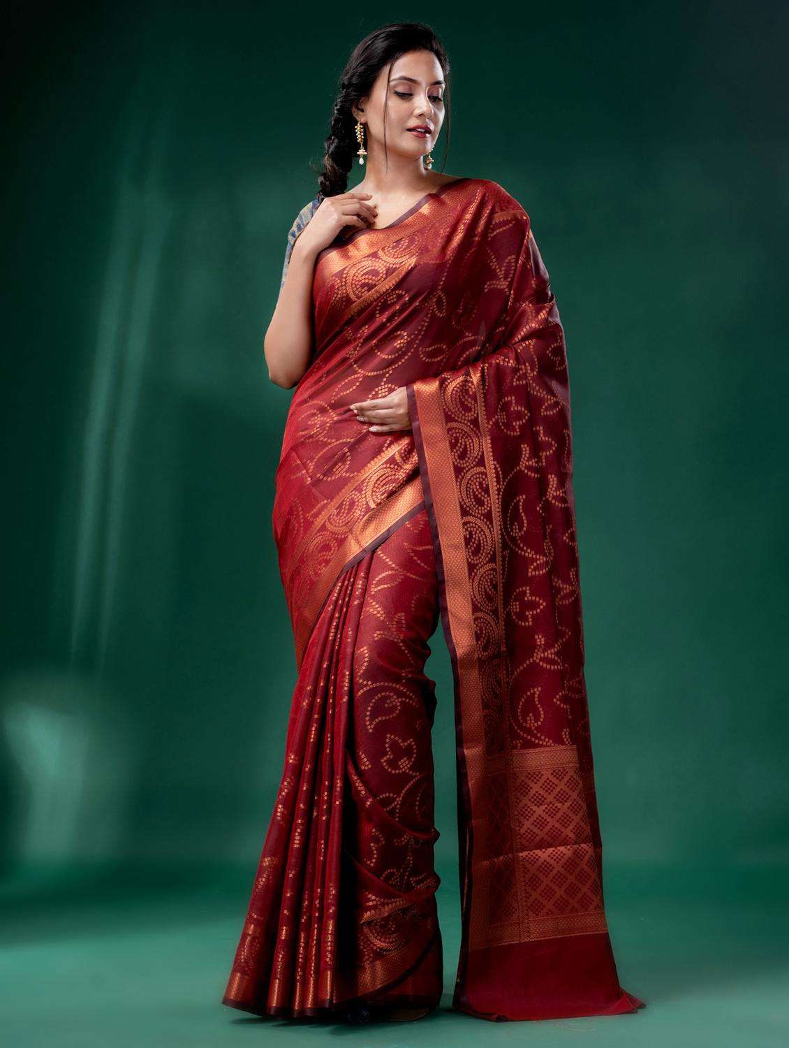women self design southern silk saree with blouse - 22043949 -  Standard Image - 2