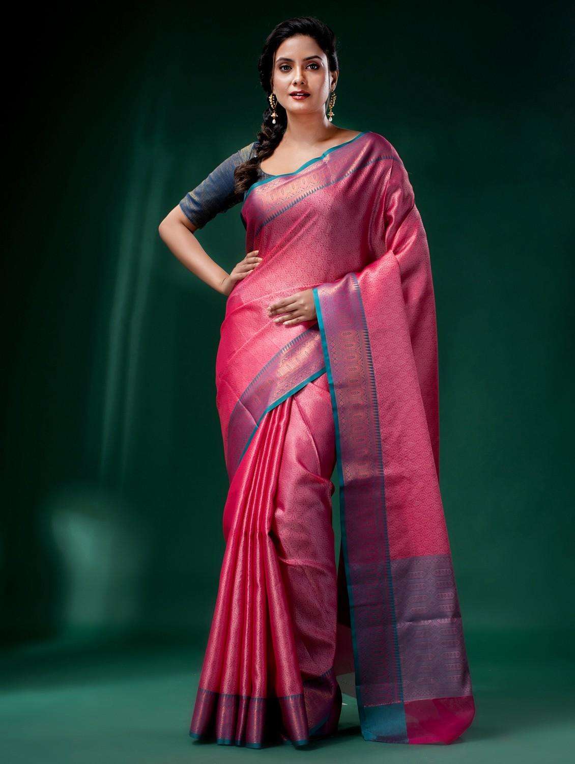 women self design kanjivaram saree with blouse