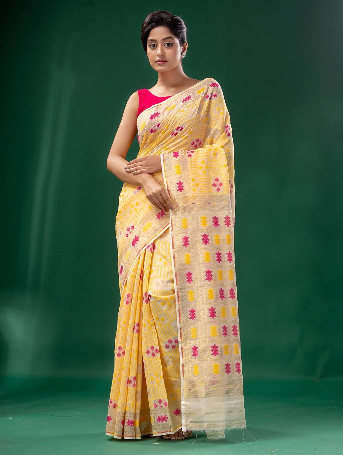 women self design jamdani saree with blouse - 22043960 - Standard Image - 2