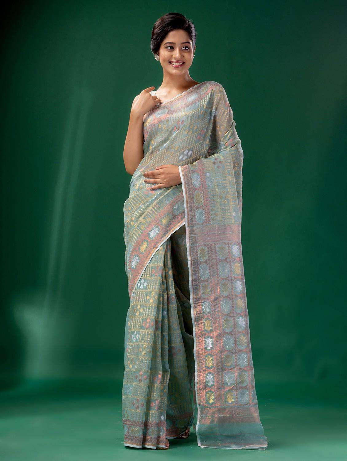 women self design handloom saree with blouse - 22043965 -  Standard Image - 2