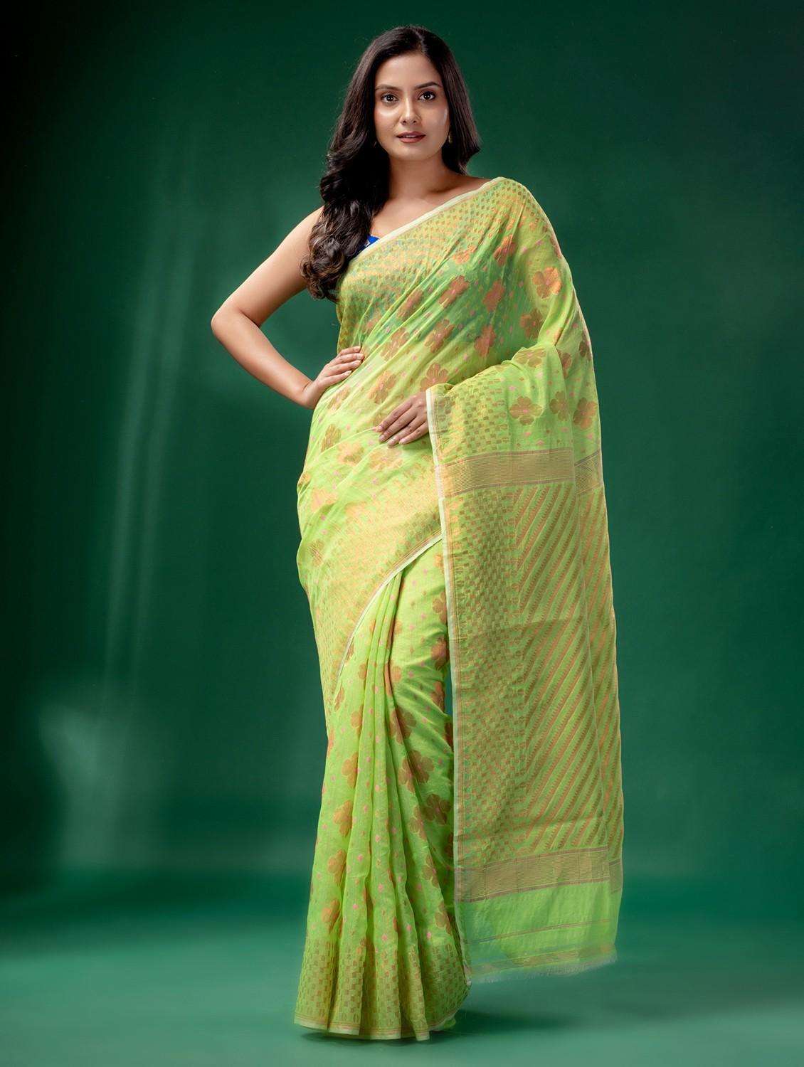 women self design jamdani saree with blouse