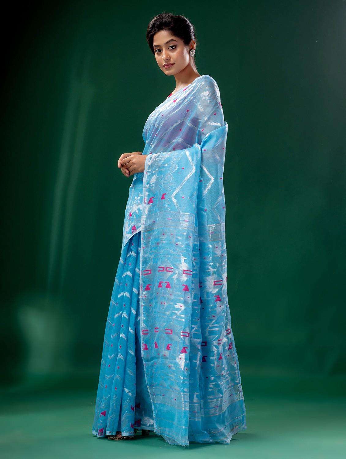 women self design jamdani saree with blouse - 22043975 -  Standard Image - 2