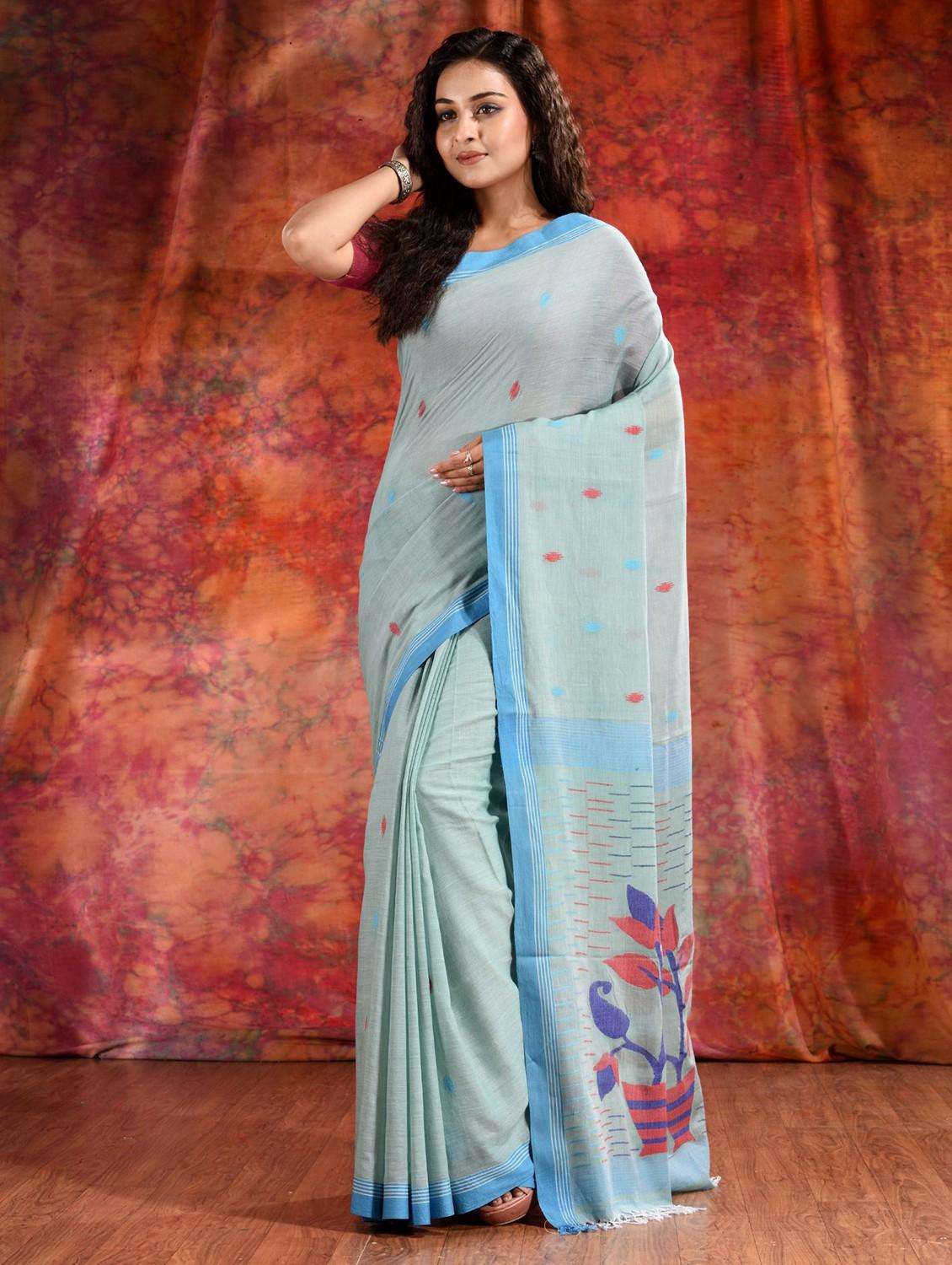 Women Self Design Handloom Saree With Blouse - 22043979 -  Standard Image - 2