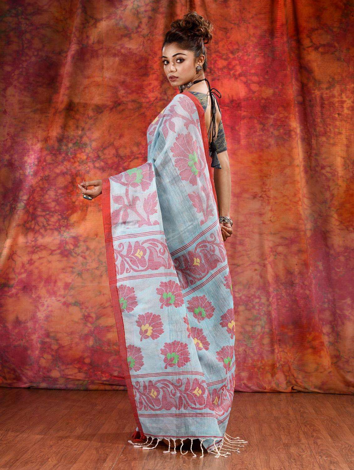 women self design handloom saree with blouse - 22044000 - Standard Image - 2