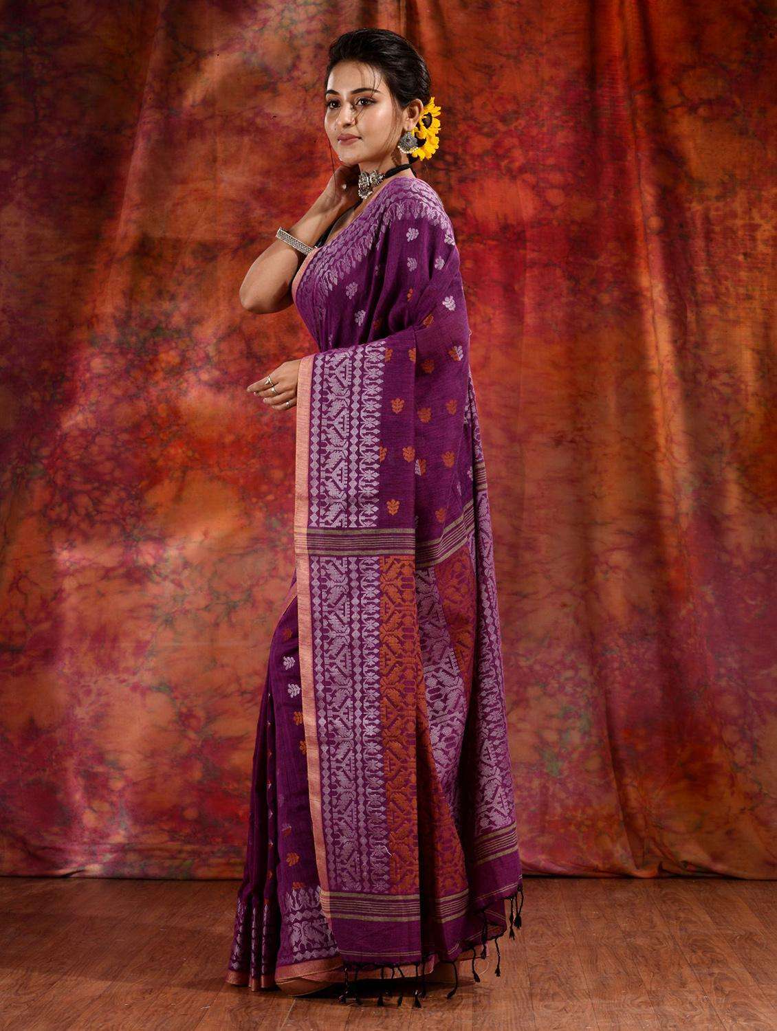 women self design handloom saree with blouse - 22044020 -  Standard Image - 2