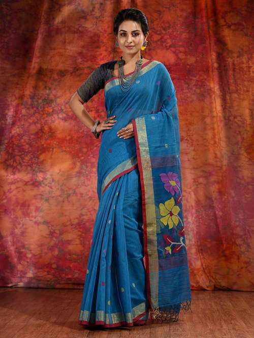 women self design handloom saree with blouse - 22044022 - Standard Image - 0