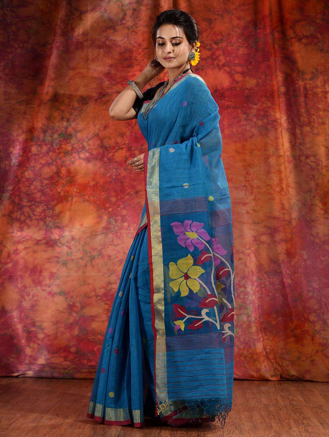 women self design handloom saree with blouse - 22044022 - Standard Image - 2