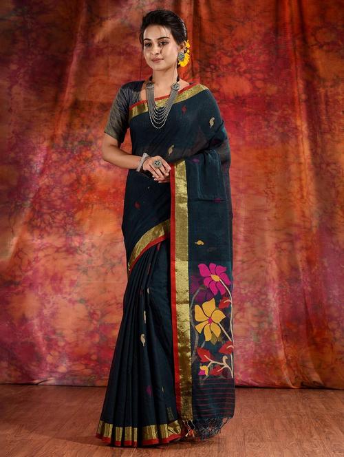 women self design handloom saree with blouse - 22044027 - Standard Image - 0