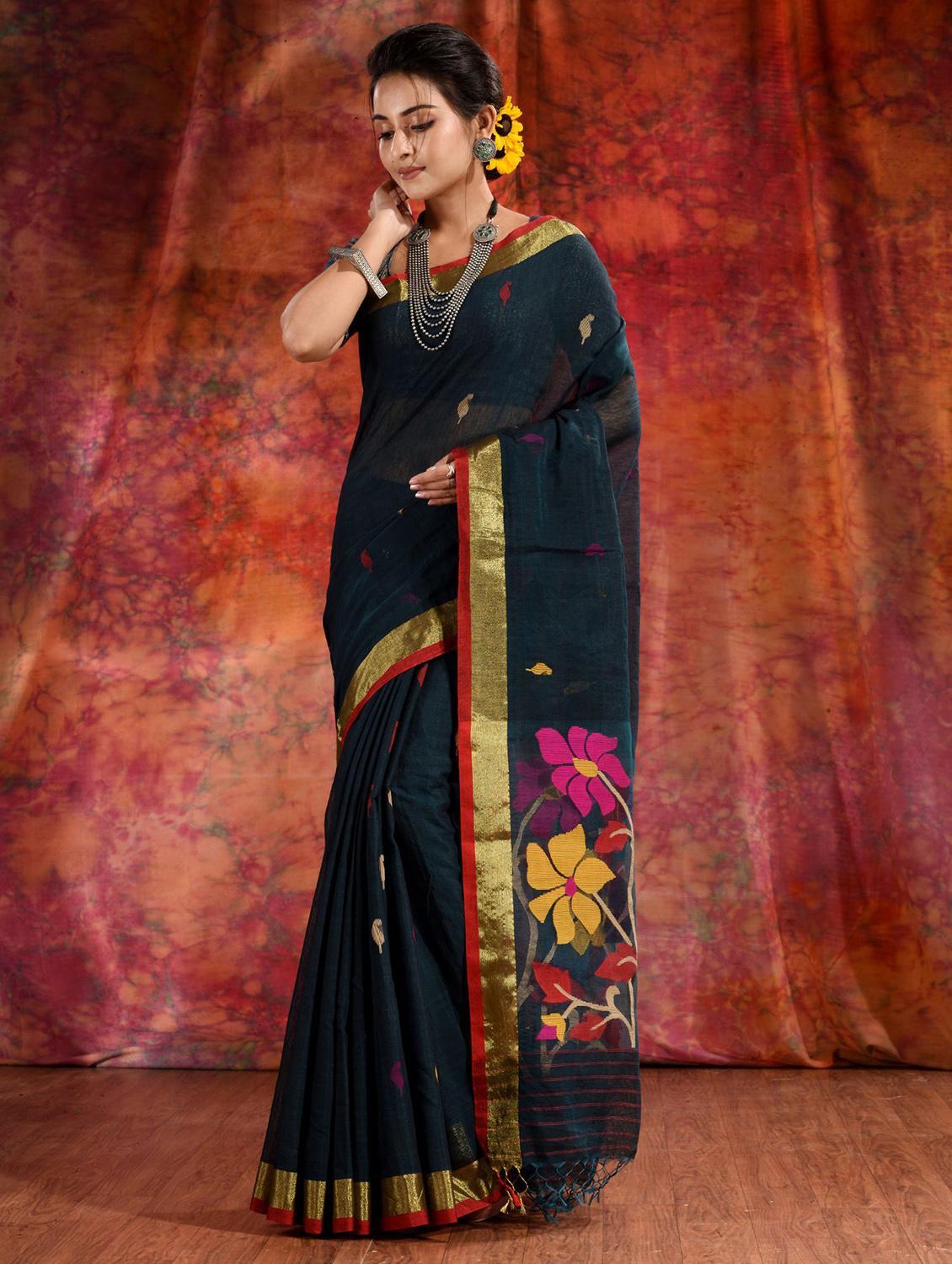women self design handloom saree with blouse - 22044027 - Standard Image - 2