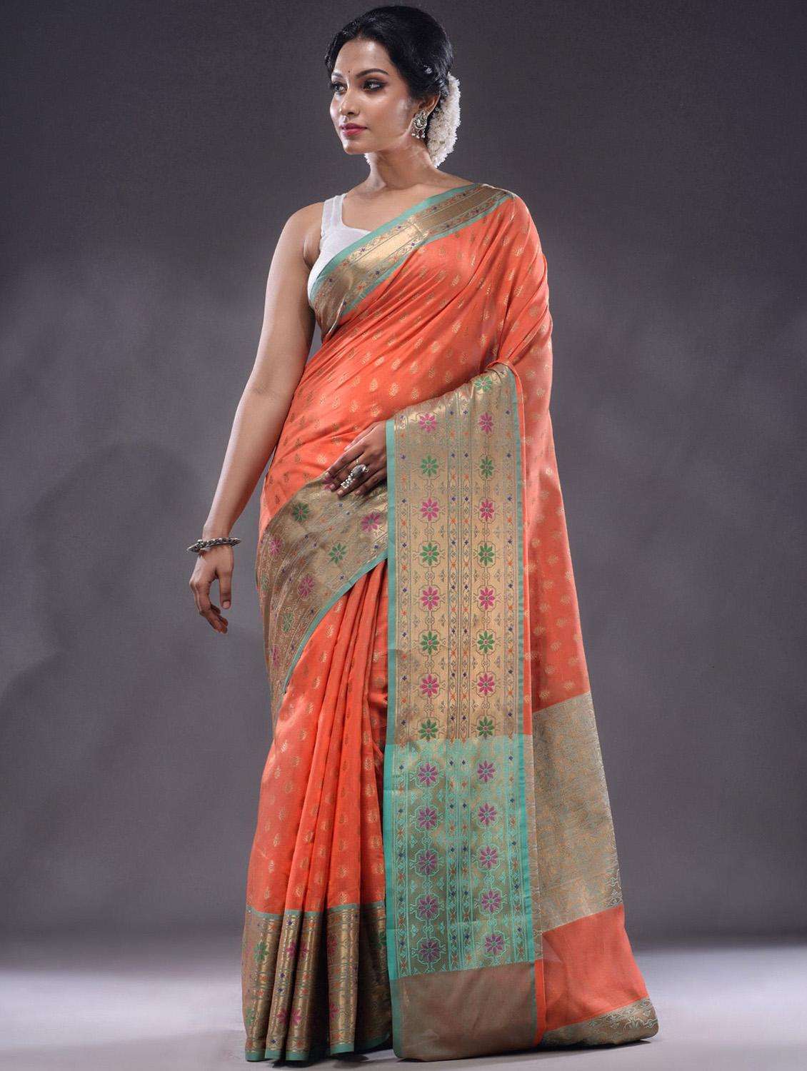 women self design southern silk saree with blouse - 22044041 -  Standard Image - 2