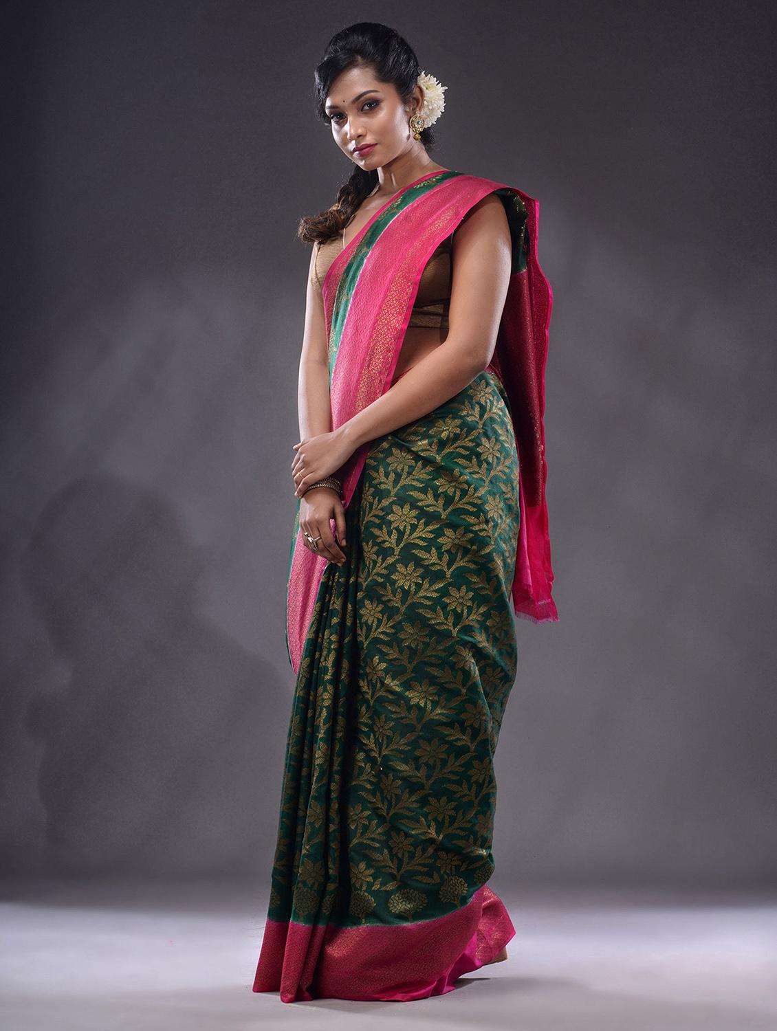women self design bordered saree with blouse - 22044049 - Standard Image - 2
