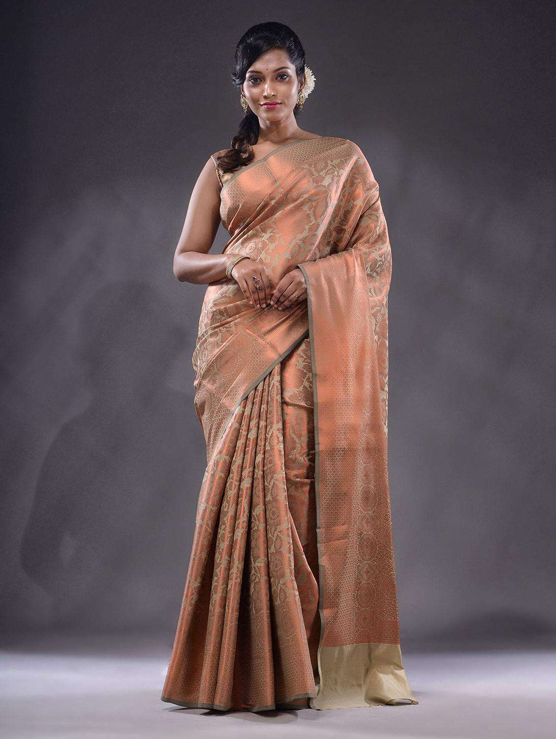 women self design banarasi saree with blouse
