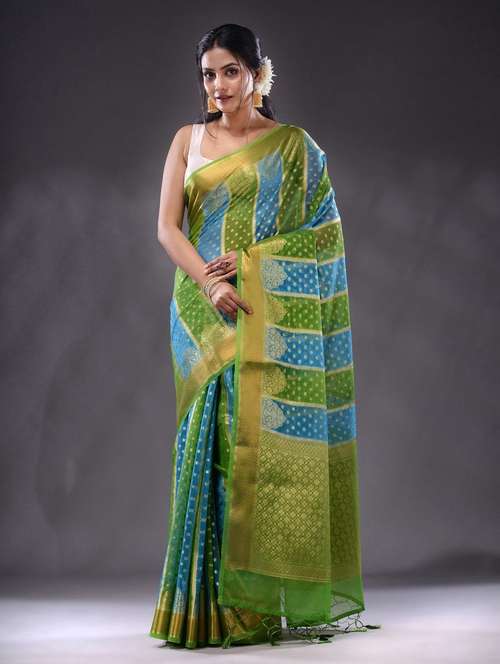 women self design handloom saree with blouse - 22044092 - Standard Image - 0