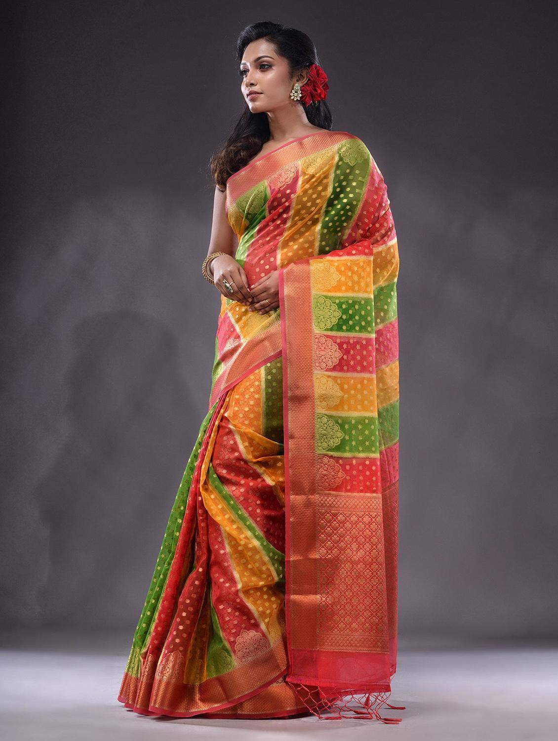 women self design handloom saree with blouse - 22044093 - Standard Image - 2