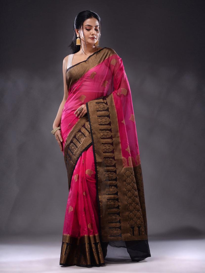 women self design bordered saree with blouse - 22044101 - Standard Image - 2