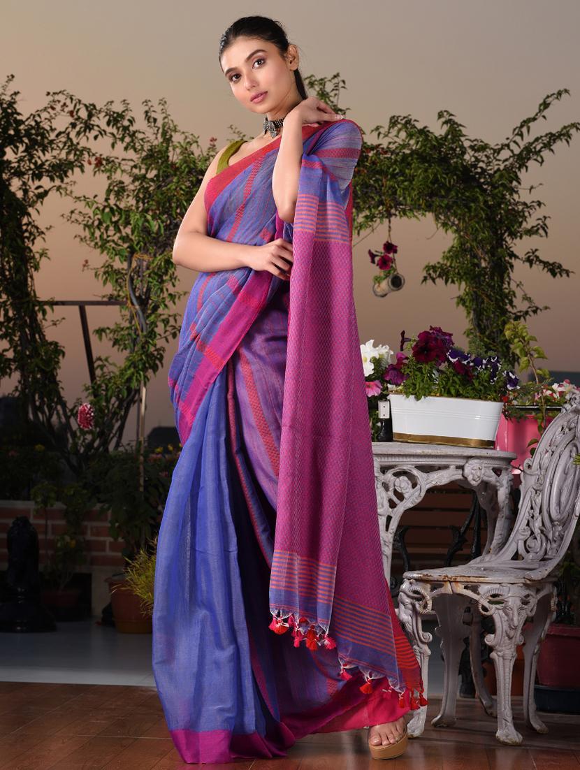 women self design handloom saree with blouse - 22044123 - Standard Image - 2