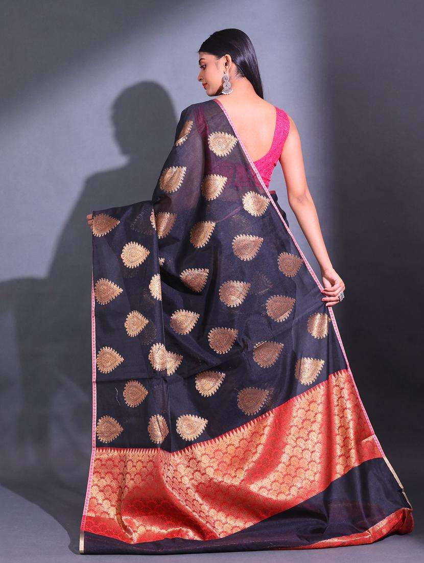 women self design chanderi saree with blouse - 22044145 -  Standard Image - 2