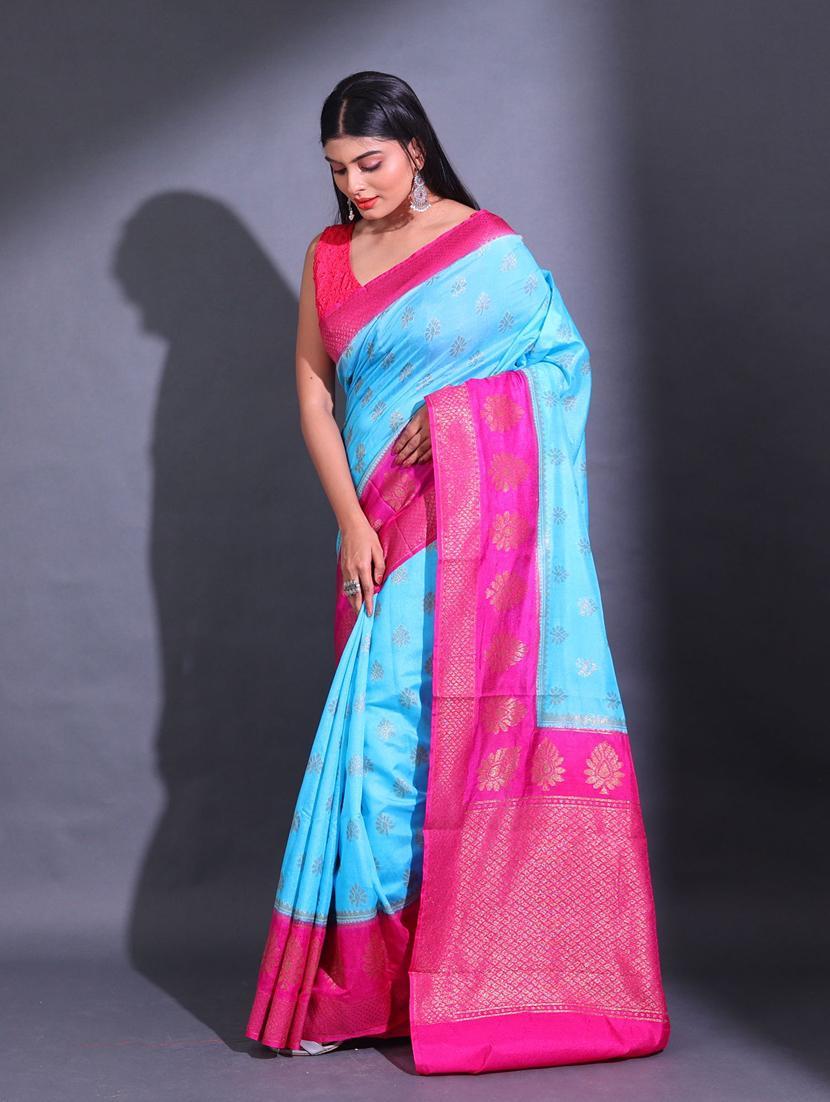 women self design bordered saree with blouse - 22044162 - Standard Image - 2