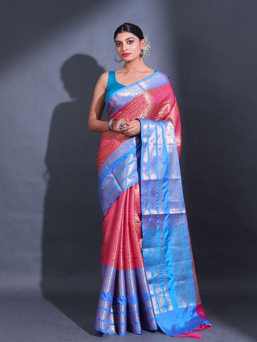 women self design bordered saree with blouse - 22044183 - Zoom Image - 0