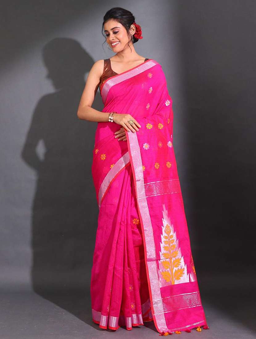 women self design chanderi saree with blouse - 22044189 -  Zoom Image - 0