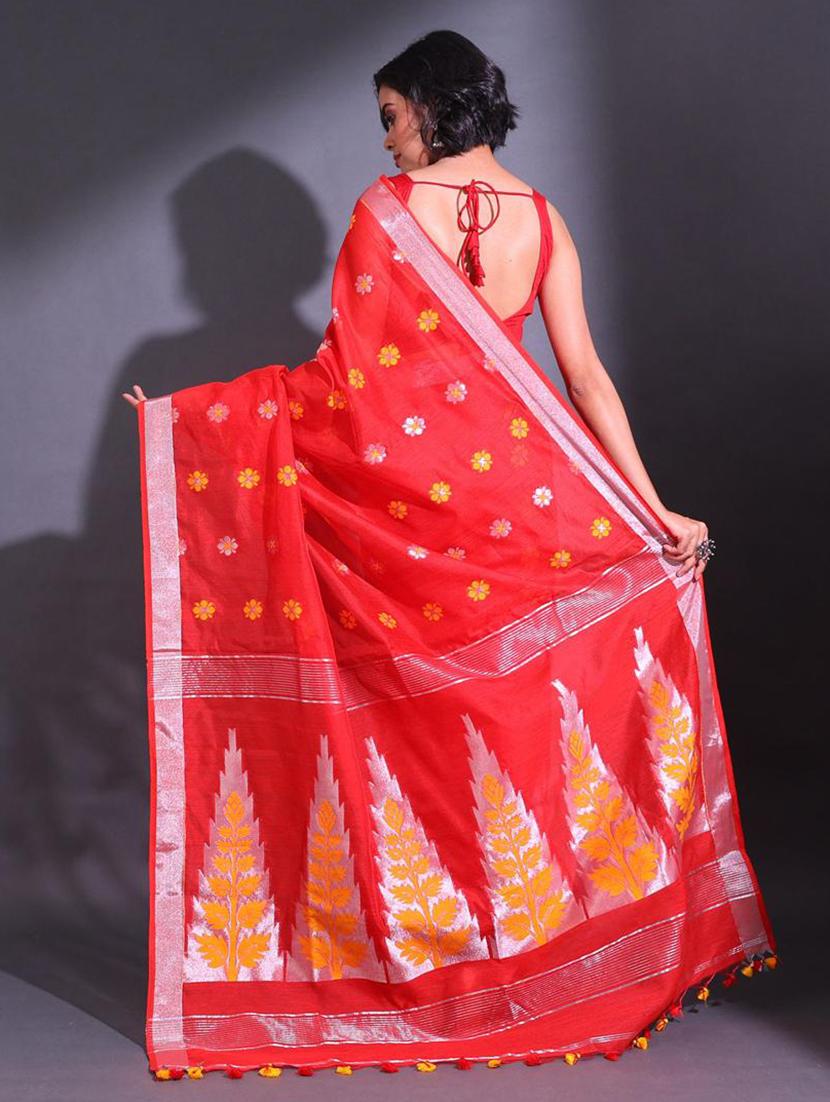 women self design chanderi saree with blouse - 22045657 - Standard Image - 2