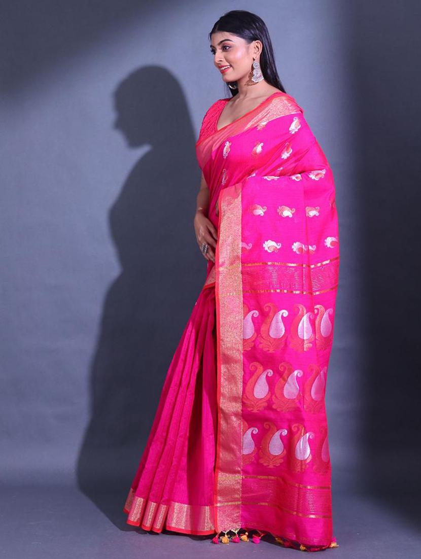 women self design chanderi saree with blouse - 22045660 - Standard Image - 2