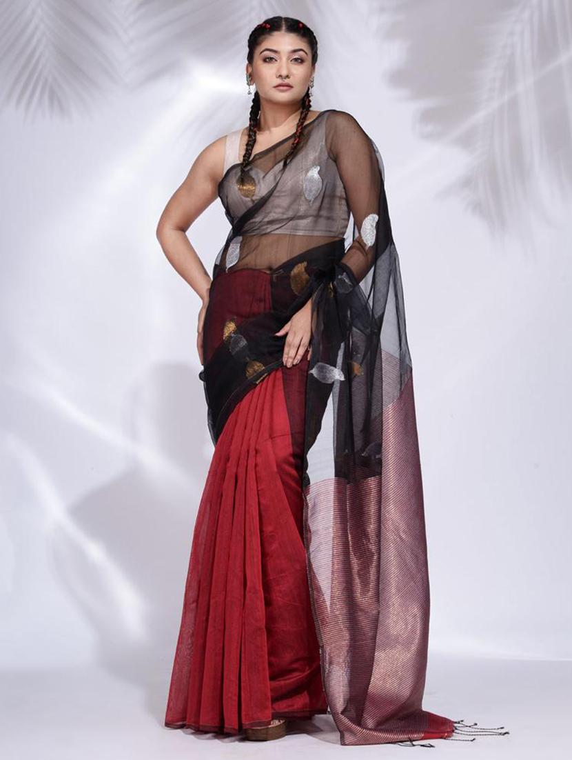 women self design half & half saree with blouse - 22045681 - Standard Image - 2