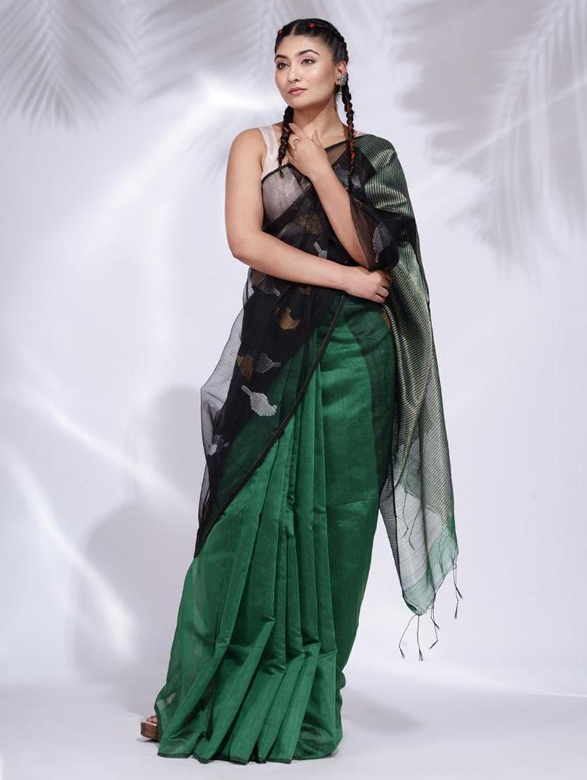 women self design half & half saree with blouse - 22045682 - Standard Image - 2