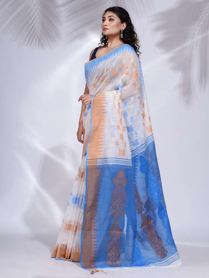 women self design handloom saree with blouse - 22045684 - Standard Image - 2