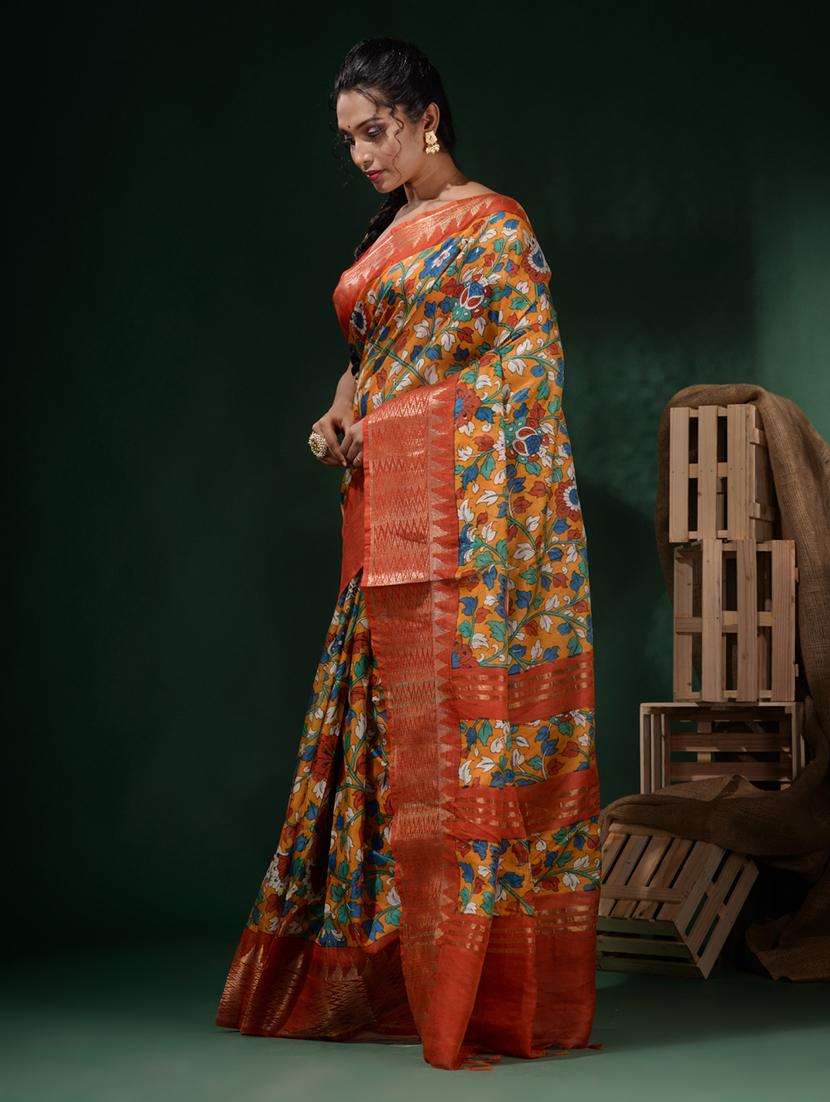 women printed bordered saree with blouse - 22045803 -  Standard Image - 2