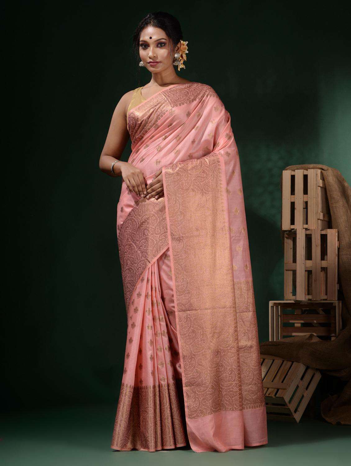 women self design banarasi saree with blouse - 22045813 - Zoom Image - 0