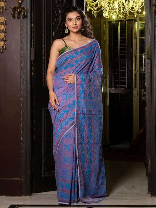 women self design jamdani saree with blouse - 22045833 - Standard Image - 0