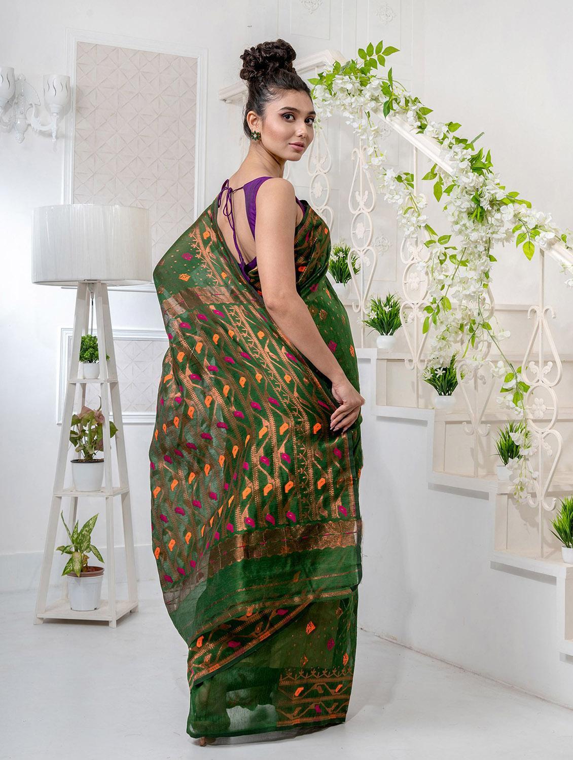 women self design jamdani saree with blouse - 22045840 - Standard Image - 2