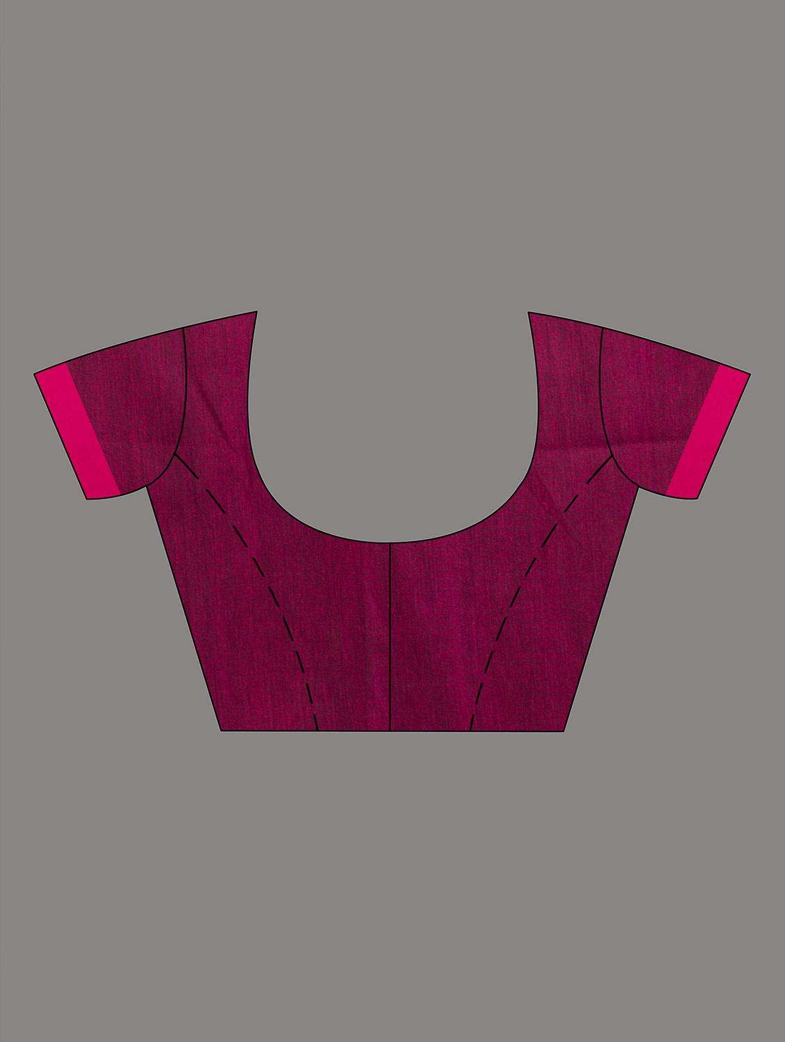 women solid handloom saree with blouse - 22045845 -  Standard Image - 2